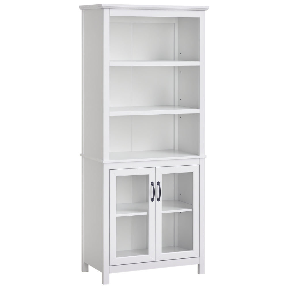Multifunctional storage unit with adjustable shelves, white