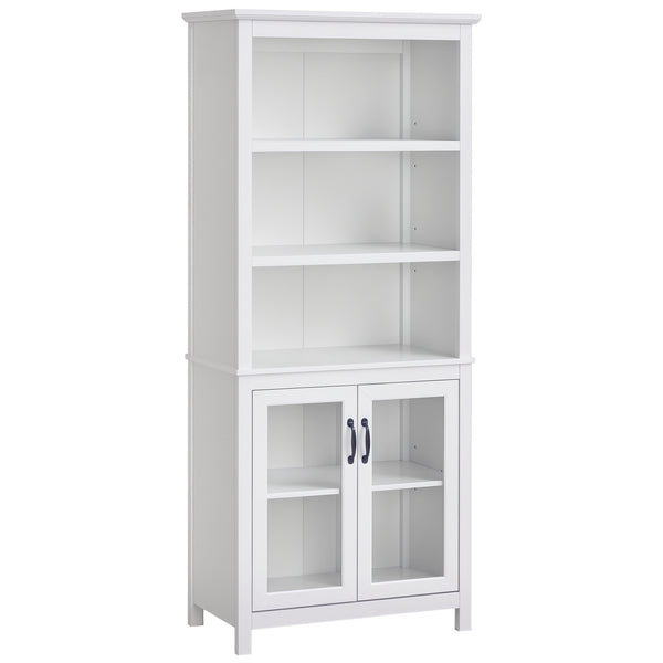 Multifunctional storage unit with adjustable shelves, white
