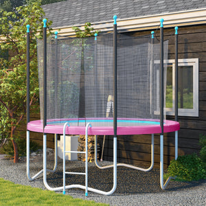 Soozier 12FT Trampoline Spring Cover, Trampoline Pad Replacement, Waterproof and Tear-Resistant, All-Weather Trampoline Accessories, Pink