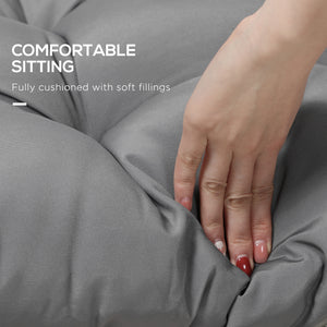 2 Pack Patio Bench Cushion Replacement, 2 Seater Outdoor Loveseat Seat Pad, Grey