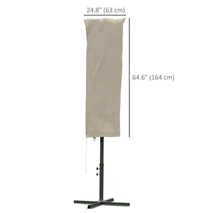 Parasol cover with zipper, beige