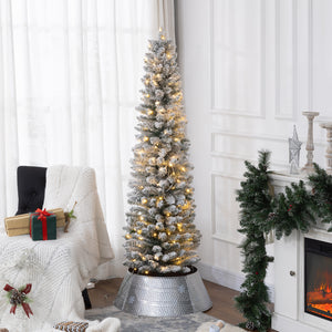 6ft Pre-Lit Frosted Artificial Christmas Tree
