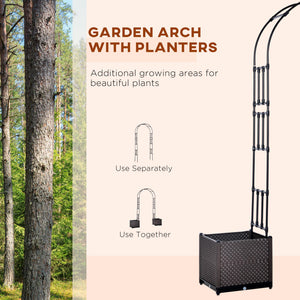 Garden arch with two planters, black