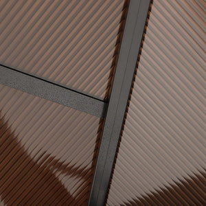 Outdoor Hardtop Grill Gazebo Cooking BBQ Canopy w/ 6 Hooks for Utensils and Double Vented PC Roof, Coffee