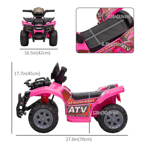 6V off-road quad, pink