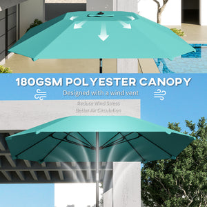 7.6-foot aluminum patio umbrella, sky blue