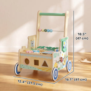Wooden baby walker with activities, 1 to 3 years