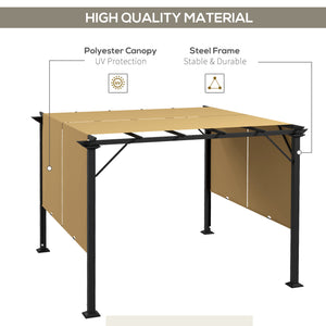 Retractable pergola 10 x 10, brown