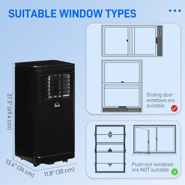 8,000 BTU Portable Air Conditioner with Cooling, Dehumidifier, Remote Control