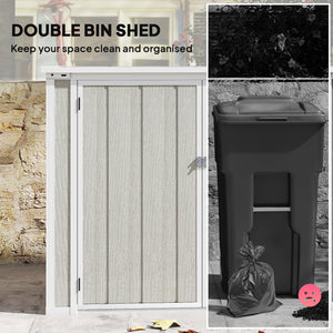 Garden bin shelter with chain lid, light grey