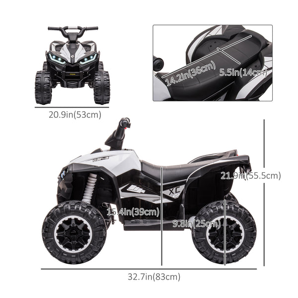 12V Quad with music, headlights, white