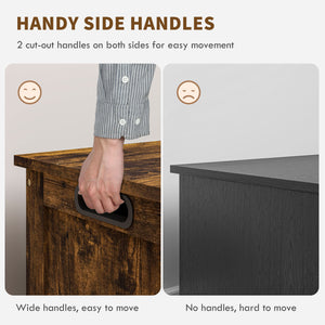 Storage chest with 2 safety hinges, rustic brown