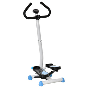 Twist Stepper with Adjustable Resistance and LCD Display - White and Blue