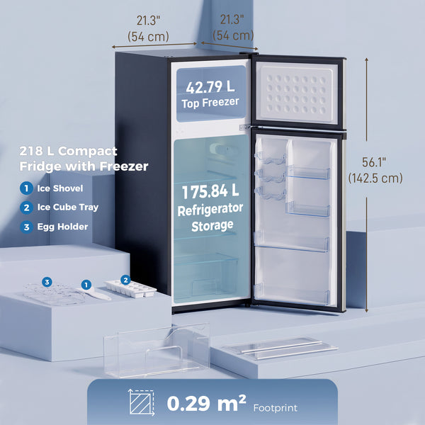 7.7 cu. ft. Refrigerator with Freezer, Silver and Black