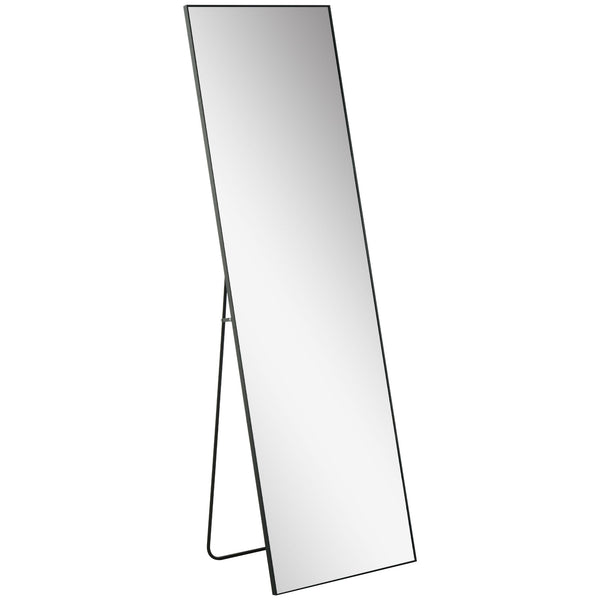 Full-length mirror, floor-standing or wall-mounted, black