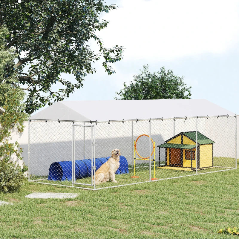 Outdoor run with waterproof cover, silver
