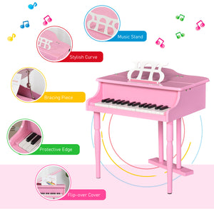 Modern children's piano with 30 keys, pink