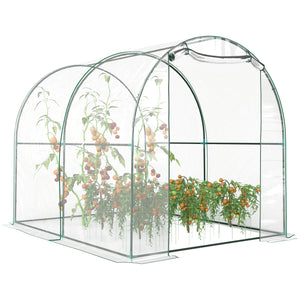 6.6' x 8.2' x 6.6' Tunnel Greenhouse, Garden Plant Shelter, Grow Tent with Roll-up Door, Clear