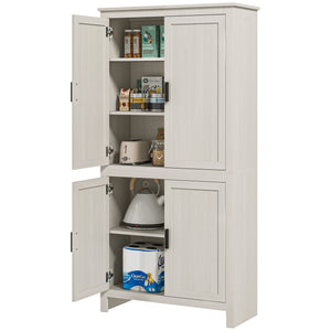 Storage unit with 4 doors and 3 adjustable shelves, antique white