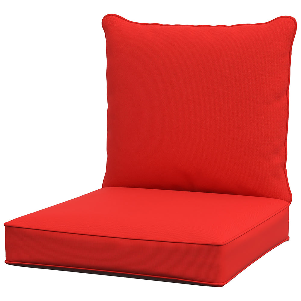 Coussins épais rouges pour sièges d'extérieur avec coussin de dossier ergonomique et durable