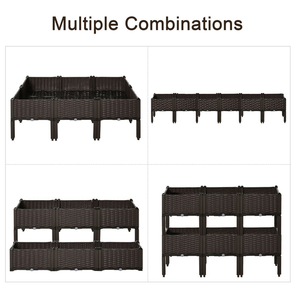 6-piece raised garden bed in PP