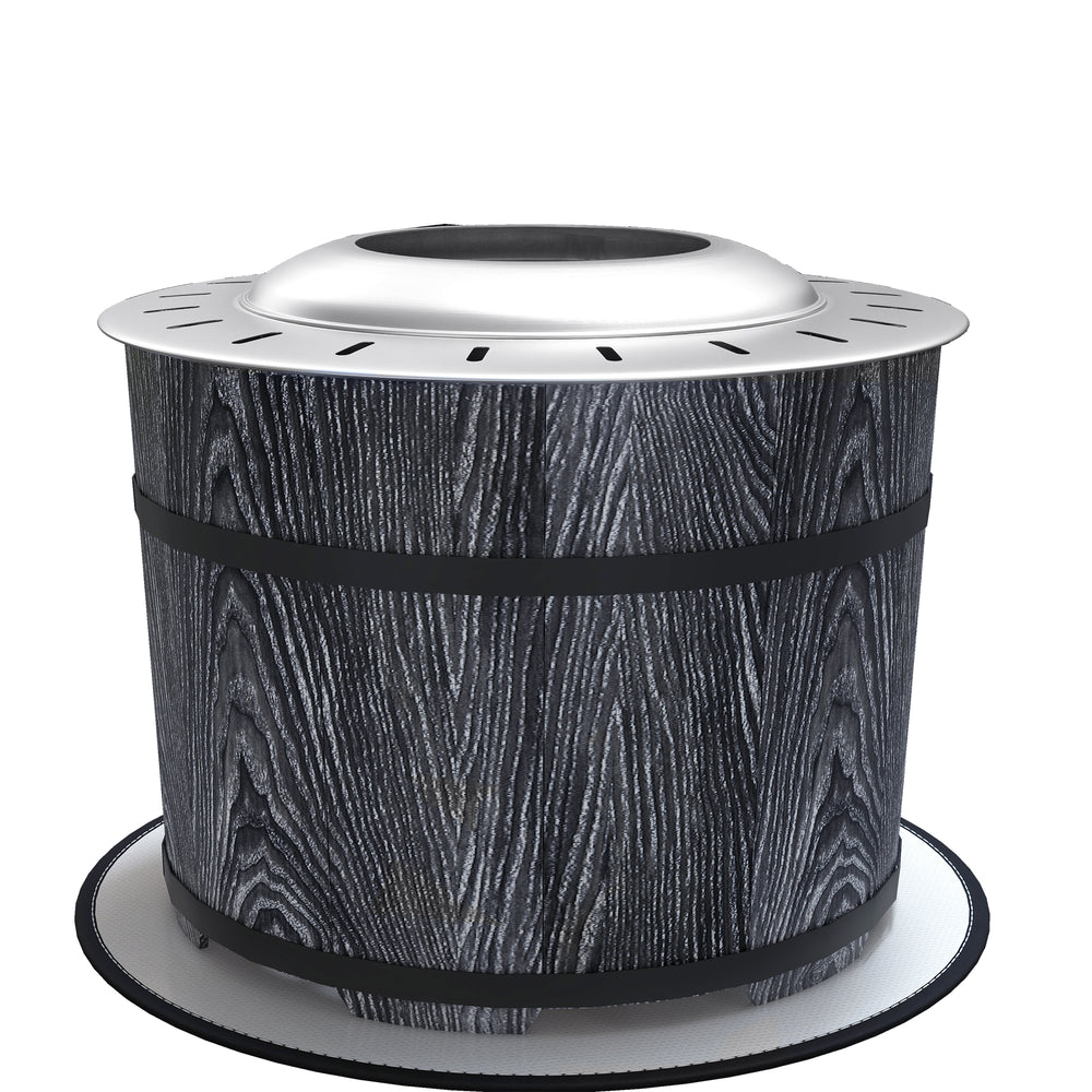 Smoke-free wood-burning fireplace with rug