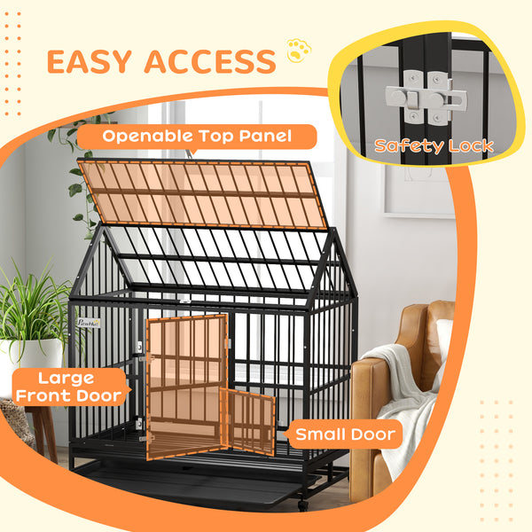 Robust 49" cage with removable tray, doors and opening roof