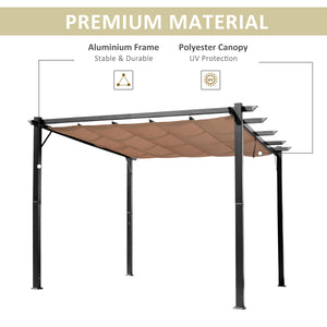 10' x 13' Aluminum Outdoor Pergola, Sand