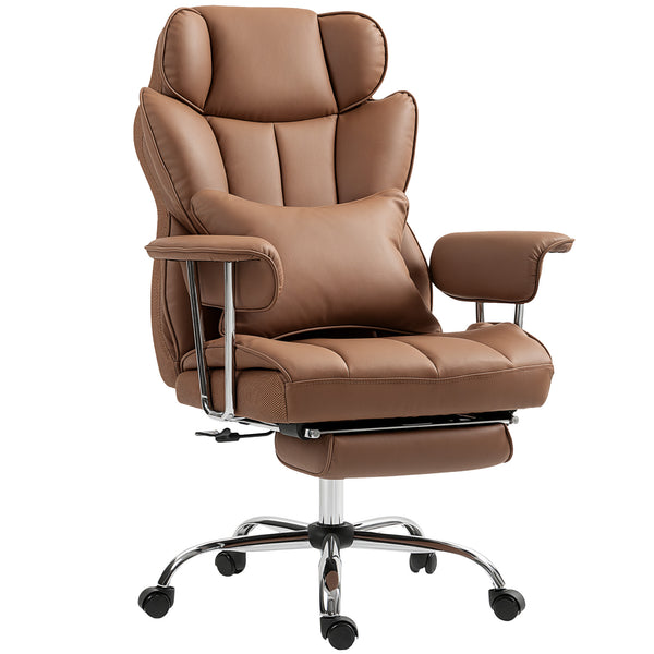 Massage office chair with 6-point vibration, brown