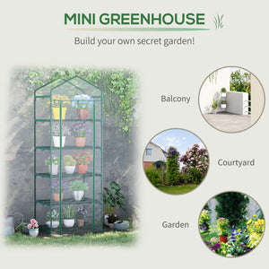 5-tier mini greenhouse with fixing clips