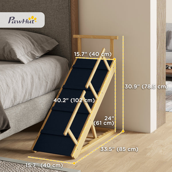 Adjustable and foldable stairs with anti-slip mat