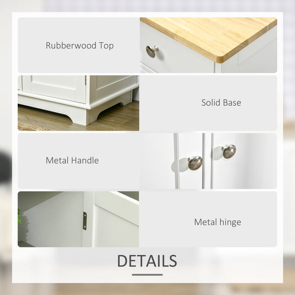 Modern buffet with cupboards, drawers and adjustable shelves, white