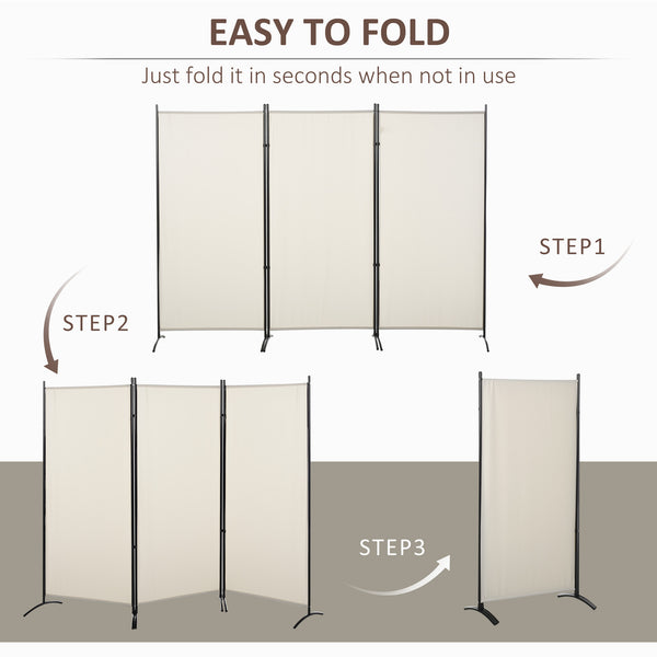 3-panel folding partition wall with double hinges, beige