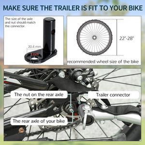 Bicycle trailer with removable cover, red and black