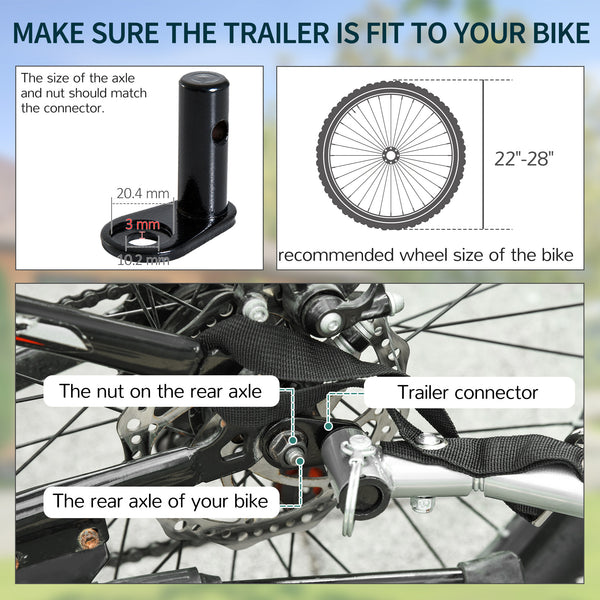 Bicycle trailer with removable cover, red and black