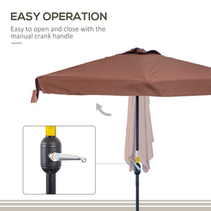 7.5-foot half-round parasol, cafe 