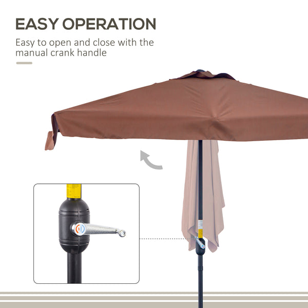 7.5-foot half-round parasol, cafe 