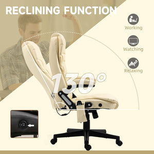 Adjustable heated and massaging office chair, beige