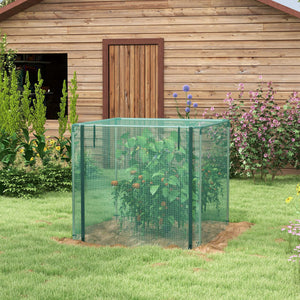 Protective cage for plants, green