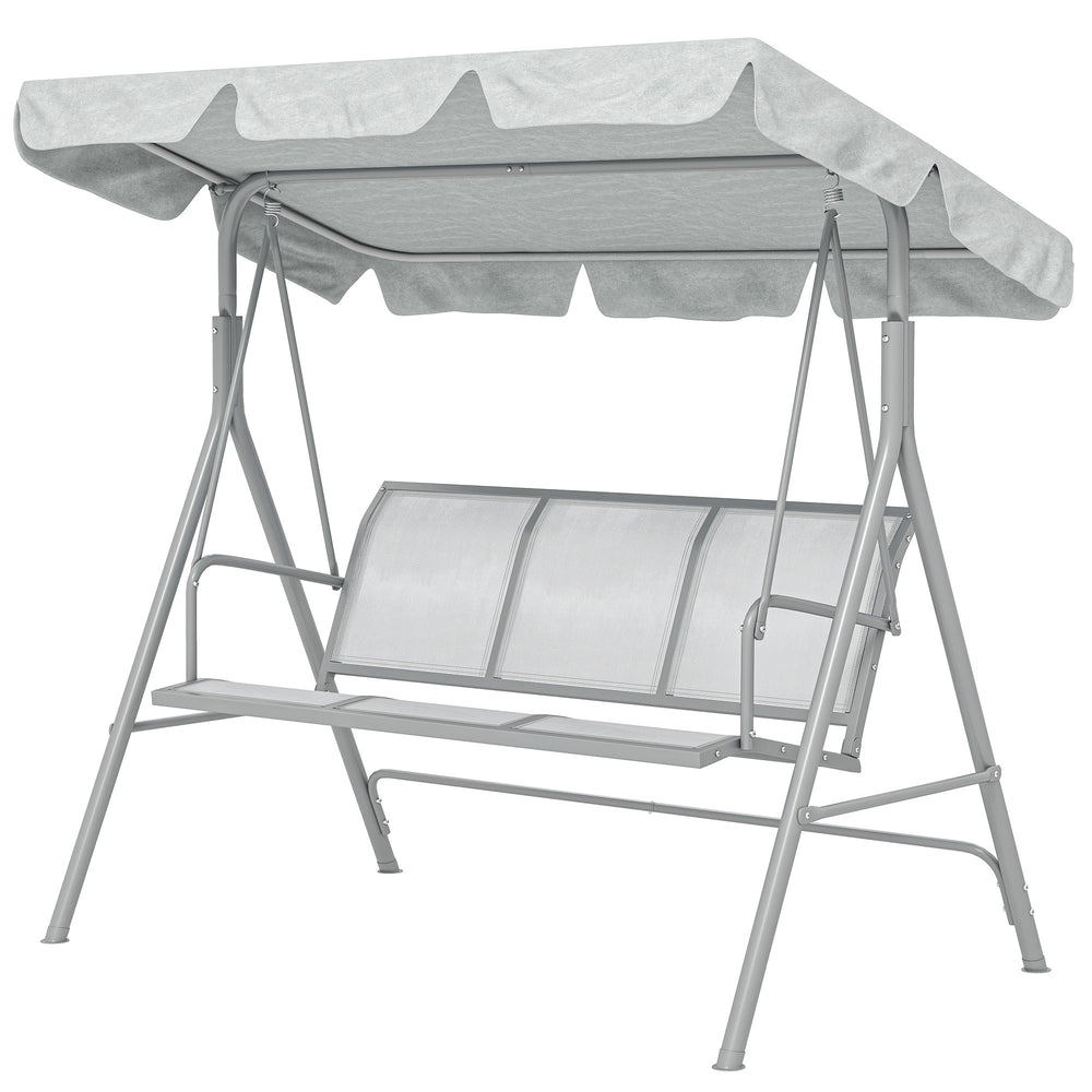 3-seater swing with canopy, light grey