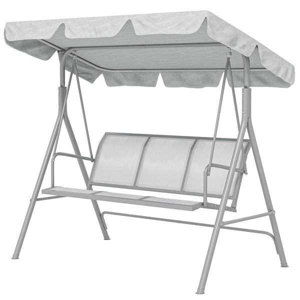 3-seater swing with canopy, light grey