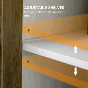 TV stand for TVs up to 55 inches, with adjustable shelves and cable management, white