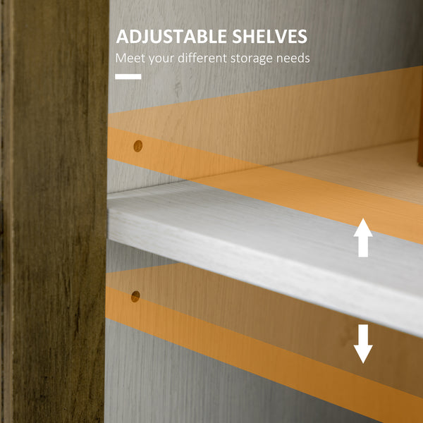 TV stand for TVs up to 55 inches, with adjustable shelves and cable management, white