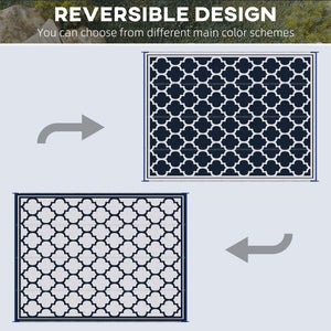 Reversible outdoor rug, dark blue