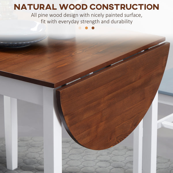 Drop-leaf kitchen table for small spaces, brown