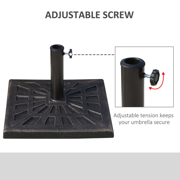 Outdoor Square Resin Umbrella Base - Bronze