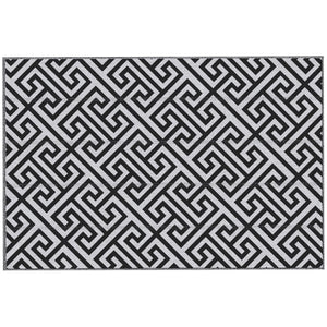 Reversible outdoor rug, black and white