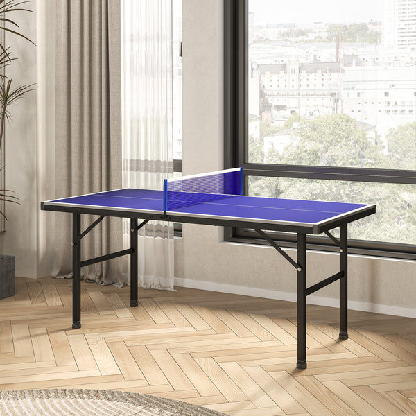Table de ping-pong professionnelle pliable avec pieds réglables et filet, utilisable en extérieur et intérieur

