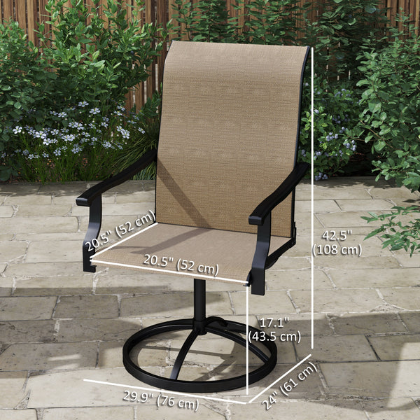 Set of 2 outdoor swivel chairs