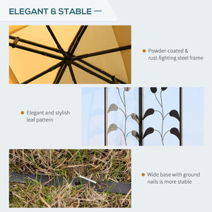 10'x10' Soft Steel Gazebo with Two-Tier Polyester Roof and Curtain Sidewalls, Beige 